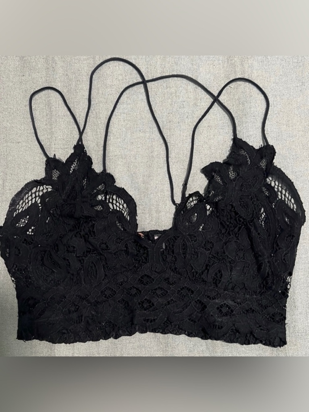 Free People Black Floral Lace Bralette